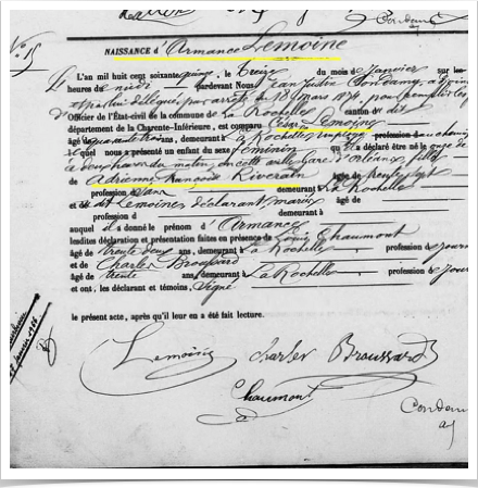 Acte 5 : naissance Armance Lemoine